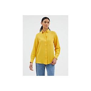 Womens Button Down Shirts Cotton Dress Shirt Long Sleeve V Neck Solid Blouse Tops Casual Tunics with Pockets XL
