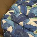LVTXIII 2 Pack Outdoor High Back Cushions, 22" W x 20" D Tufted Seat and Back Chair Cushion with Ties, Fluffy Patio Replacement Rocking Chair Cushion for Outdoor Furniture Use, Swaying Palms Blue, 44"x22"x4"
