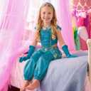 IKALI Princess Costume for Girls Kids Toddlers Arabian Princess Fancy Dress Up for Birthday Cosplay Party