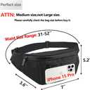 Fanny Pack for Men Women,Crossbody Waist Bag Pack,Belt Bag for Travel Walking Running Hiking Cycling,Easy Carry Any Phone,Wallet (Black)