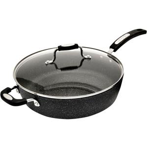 Starfrit The Rock Classic 11" (28cm) Non-Stick Deep Fry Pan with Helper Handle - Durable Forged Aluminum - Oven Safe - PFOA Free - Easy to Clean