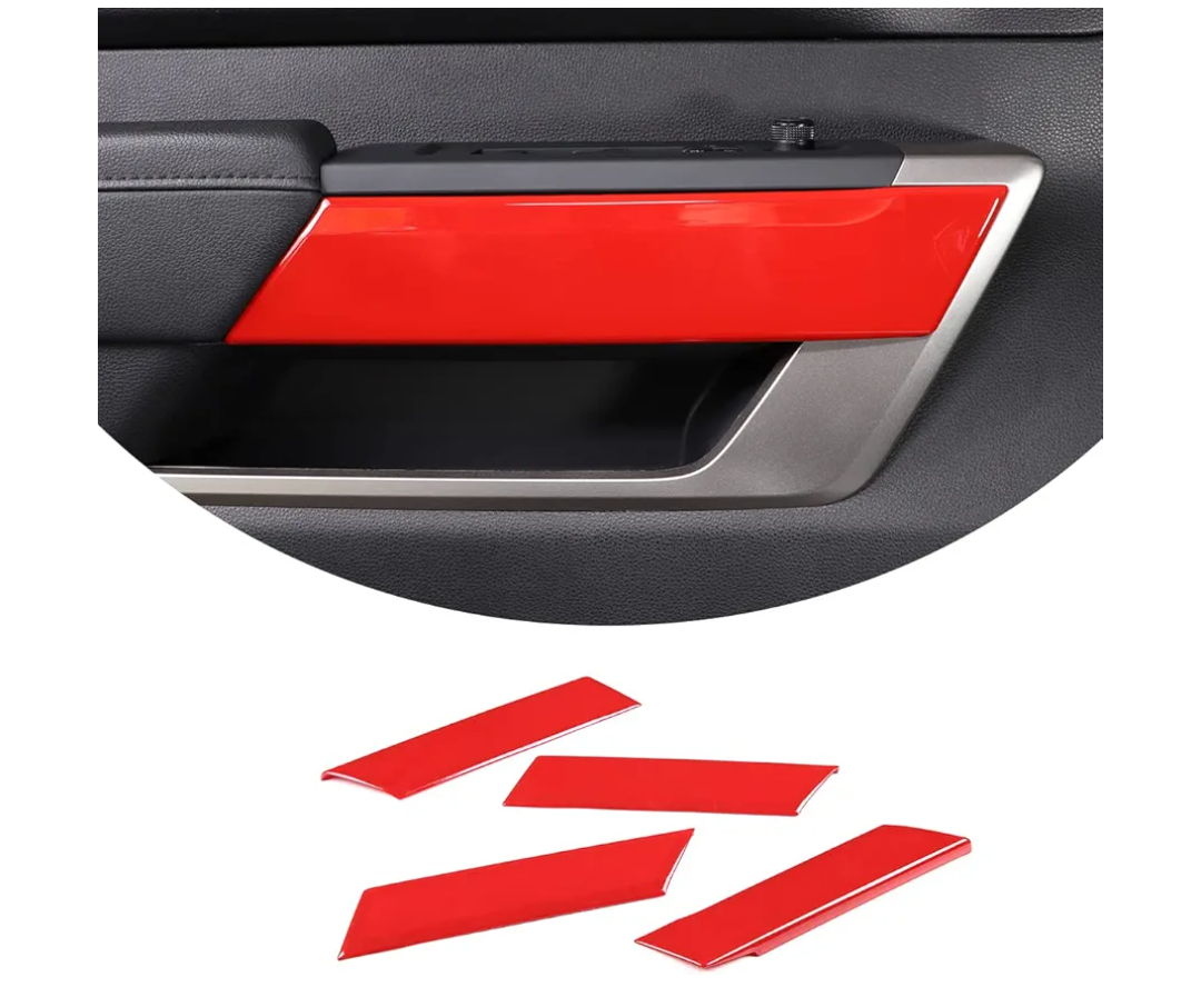 Red Car Inner Door Protector Decoration Strip,Compatible with Tundra Sequoia 2022-2024,Car Front Rear Door Handle Panel Protection Molding Decoration Strip Accessories