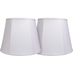 Double Tootoo Star White Lamp Shade Set of 2, Large Drum Lampshade for Floor Light and Table Lamp 10x14x10 inch, DIY Fabric Natural Linen Hand Crafted, Spider (White, 10x14x10 inch)