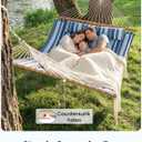 ANAGOO Double Hammock with Spreader Bar & Pillow, 2-Person Portable Hammock, 500lbs Capacity for Outdoor Camping, Patio, Backyard, Garden, Beach & Travel Relaxation – Blue