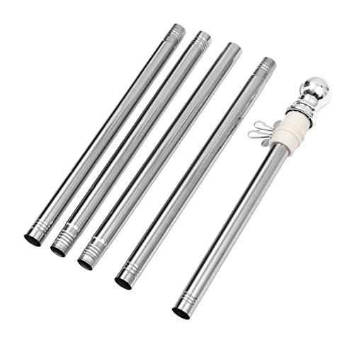 VICASKY  Stainless Steel Rotating Flagpole Kit for Wall Mount 4Section Heavy-Duty Flagpole Set for Outdoor Garden Yard and Home Use