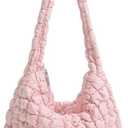 Acmplla Quilted Puffer Tote Bag Large Crossbody Shoulder Bag Nylon Puffy Bubble Bag with Adjustable Shoulder Strap