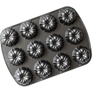Nordic Ware Brownie Bundt Pan, 3.75 Cup Capacity, Graphite