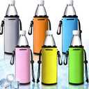 Baderke 6 Pcs Water Bottle Insulators - 16-17 oz Can Sleeves, Coolers Holder, Non-Slip Covers for Beverages (Classic Colors)