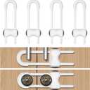 Cabinet Locks for Babies, Child Proof Cabinet Locks, 4 Pack U-Shaped Baby Proofing Cabinets, Child Locks for Cabinets and Drawers, Child Safety Cabinet Locks with Adjustable (White)