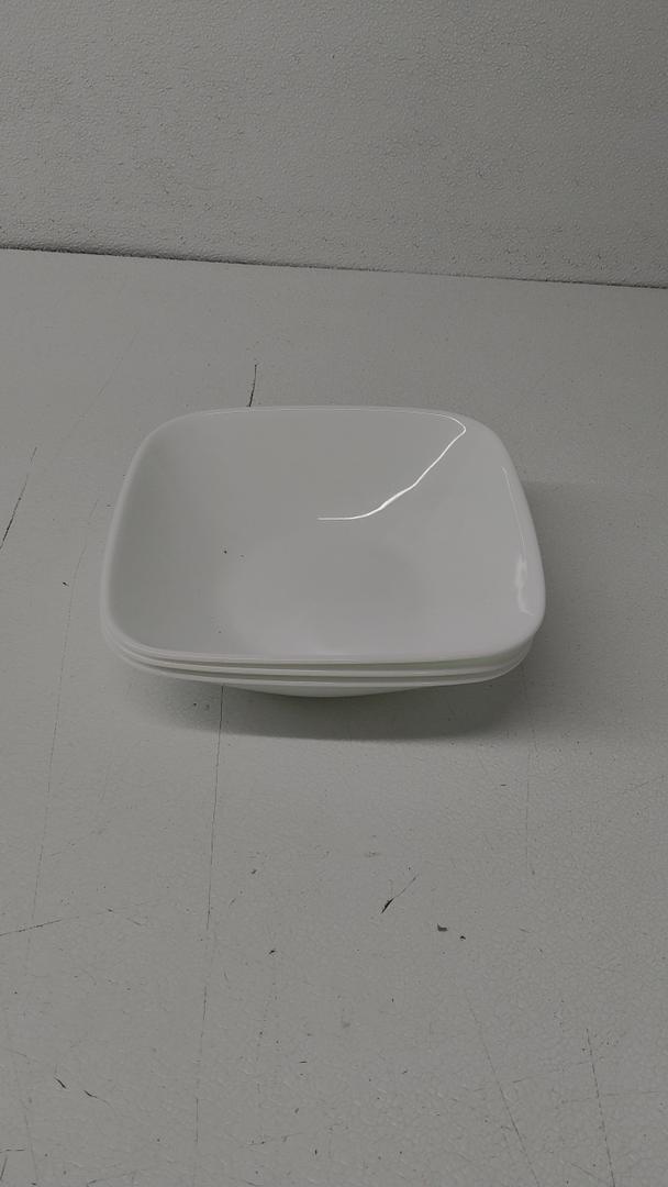 Corelle Vitrelle Salad Plates Set, Triple Layer Glass and Chip Resistant, Lightweight Square 9-Inch Plates, White & 3-Pc Versa Bowls for Pasta, Salad and More, Service for 3, Durable Corelle Vitrelle Salad Plates Set, Triple Layer Glass and Chip Resistant, Lightweight Square 9-Inch Plates, White & 3-Pc Versa Bowls for Pasta, Salad and More, Service for 3, Durable