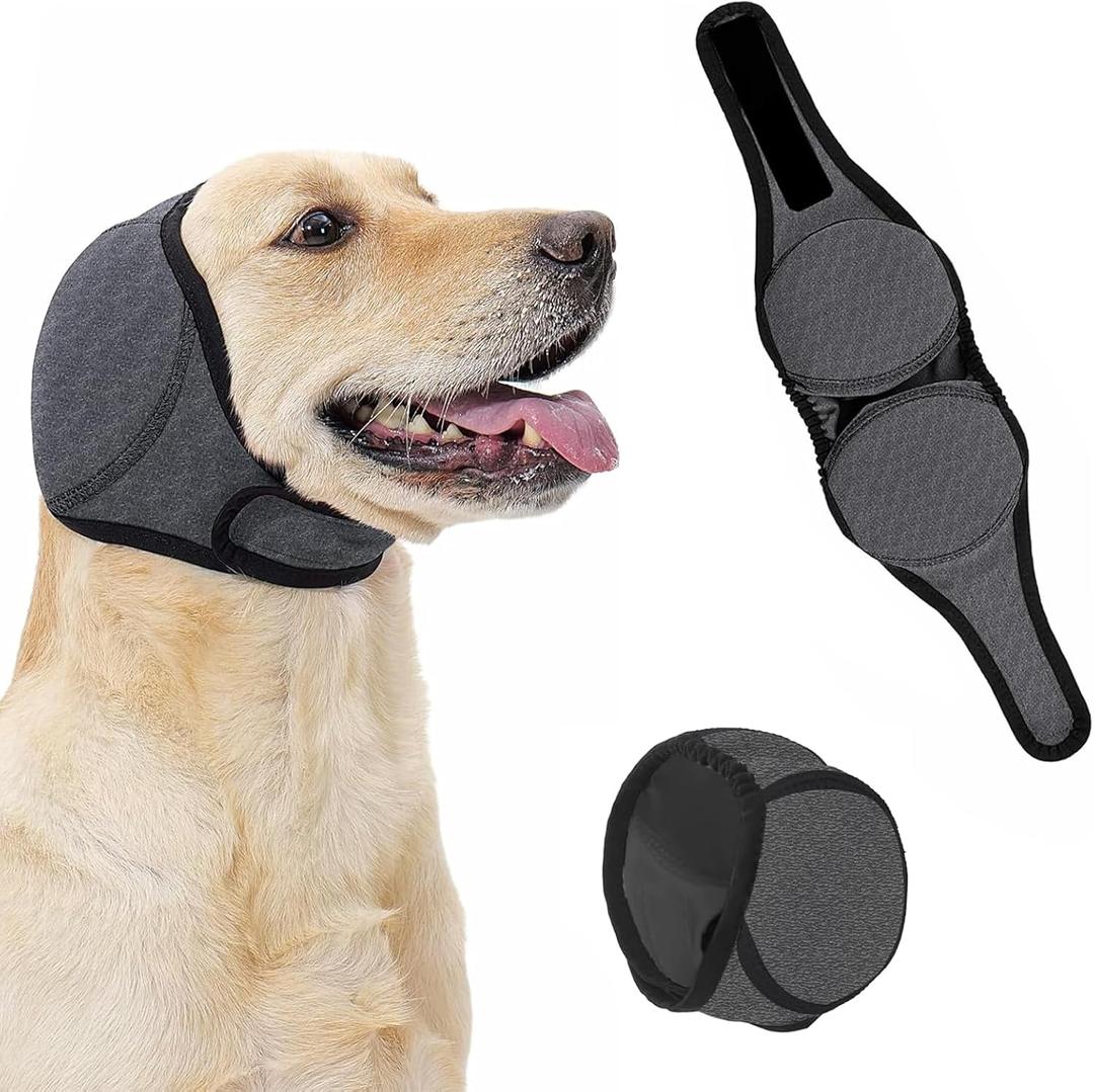 2026 New Dog Ear Muffs (Thickened) for Noise & Bath - Waterproof Protection with Elastic Calming Hoodie, Grooming & Anxiety Relief, Suitable for Various Occasions - Outdoor and Home (L)