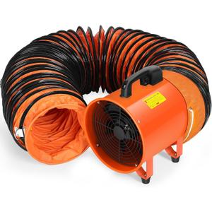 Rengue Utility Blower/Exhaust with 32.8ft Hose Fan, 1900 or 2800r/min Two Modes Heavy Duty Blower Fan 12 Inches High Velocity Ventilation Extraction and Ventilation Fan with Duct Hose