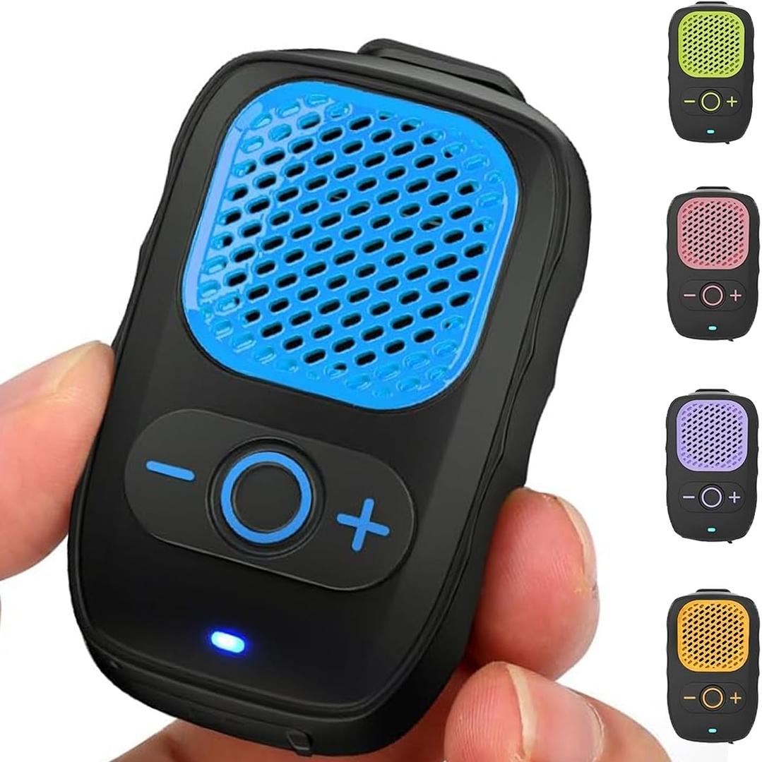 Wearable Bluetooth Speaker, 30H Working Time Clip-On Wireless Jobsite Pro Water-Resistant Portable Speaker  Built-in Mic for Hands-Free Music and Calls, Blue, Non-Magnet