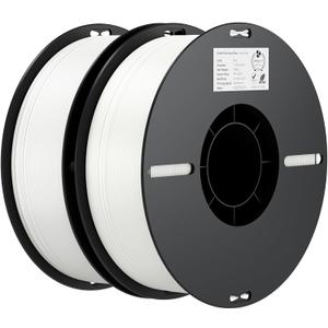 Creality PLA Filament 1.75mm Bundle 2KG, 3D Printer Filament Dimensional Accuracy +/- 0.02mm, No-Tangling Strong Bonding 3D Printing Filament, Fits for Most FDM 3D Printers(White)