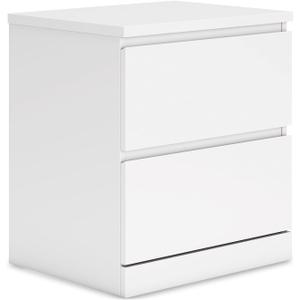 Signature Design by Ashley Onita Contemporary 2 Drawer Nightstand, 21.75" Tall, White Signature Design by Ashley Onita Contemporary 2 Drawer Nightstand, 21.75" Tall, White