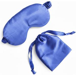 [1 Pack] QSYW Sleep Masks, Satin Eye Mask for Sleeping - Silky Eye Masks Bulk with Storage Bag & Elastic Strap,Blue