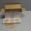 Coffee Sugar Container Salts Jars - 15oz Glass Airtight Caning with Bamboo Lids and Spoons Scoop, Storage Overnight Oats, Spice, Creamer, Food Organizer, Set of 3