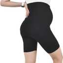 Leafigure Maternity Shorts with Pockets Over The Belly for Women, High Waisted Soft Pregnancy Yoga Pants XL