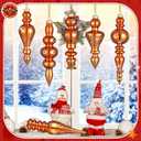 Soaoo 6 Pcs 6.3 Inch Mexican Colors Mercury Glass Finial Christmas Ornaments Hanging Christmas Finials Glass Ornaments Assorted Mercury Decor for Xmas Tree Vintage Holiday Decoration(Classic)