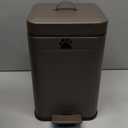 Dog Poop Trash Can Outside, 5L/1.3Gal Metal Dog Waste Trash Can with Lid, Foot Pedal, Pet Waste Container with 40 Bags, Poop Bucket with Lid Soft Close for Pet, Brown