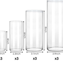 Fixwal 8pcs Clear Glass Cylinder Flower Vases, 4, 6, 8, 10 Inch Tall Cylinder Vases for Centerpieces, Glass Flower Vase Floating Candle Holder Vase for Table Shelf, Party, Wedding, Home Decor