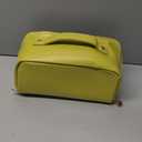 EACHY Travel Makeup Bag, Large Capacity Cosmetic Bag for Women, Waterproof PU Leather, Flat Open Portable Toiletry Bag for Skincare, Brushes & Travel Essentials (Medium)