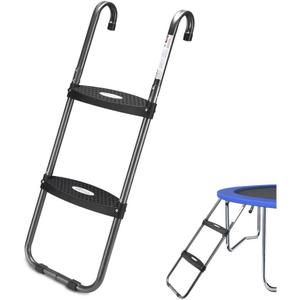 HBTower Trampoline Ladder with Horizontal and Wide Steps, Universal Hook, UV Treated Steel, 220 lbs Capacity Trampoline Accessories for Children Kids