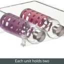 mDesign Plastic Stackable 2 Bottle Storage Holder Rack Organizer for Home, Kitchen Countertop, Cabinet, and Pantry - Holds Water Bottles, Perfect for Tumbler Cup - 4 Pack - Clear