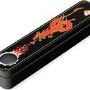 DNDND Dragon Scale Metal Dice Case,Metallic Dice Storage with Foam for Dungeons and Dragons D&D Dice (black 16mm)