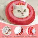 ANWA Adjustable Cat Cone Collar Soft, Cute Cat Donut Collar After Surgery, Kitten Recovery Cones to Stop Licking, Small