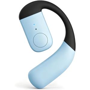 Xmenha F22 Blue Single Bluetooth In Ear Wireless Bone Conduction Headphones with Earhook, Open Ear Bud, IPX5 Water Resistant, 15H Playtime, Bluetooth 5.3