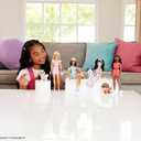 Barbie Twinning Looks Doll with Pet Dog in Matching Purple Daisy Clothes and Accessories for Both Like Flowers and Belt Bags, Black Hair