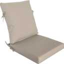 COZYVIDA Outdoor Seat Cushion, Set of 1, 20" x 42",Water-Proof, UV-Resistant 1000+ Hrs, 30D Foam with Recycled Fiber Fill, YKK Zippers, Natural Linen-TPU