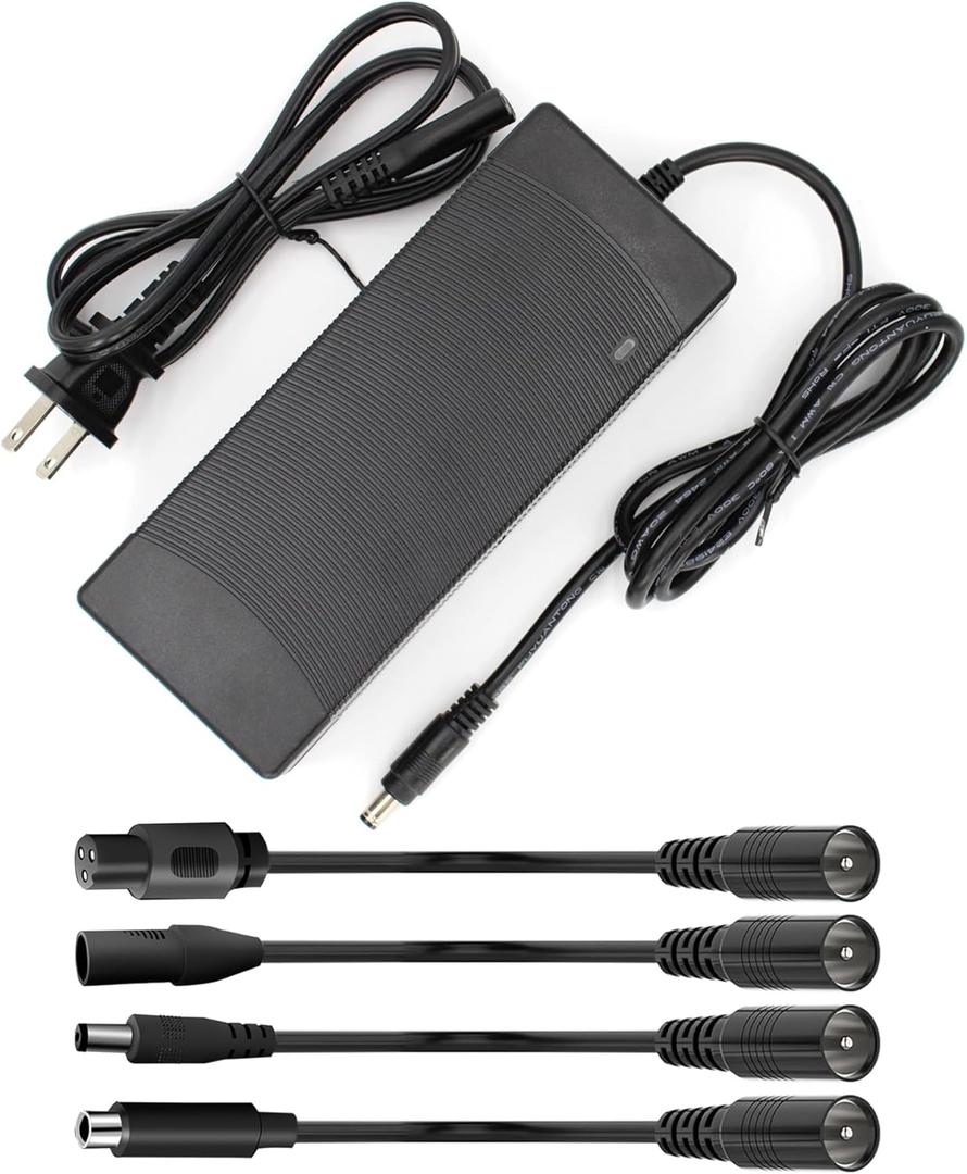 54.6V 2A Ebike Electric Scooter Charger for 48V Lithium Battery, 5 Adapter Plugs Fast Replacement Charger Compatible with Rad Power Bikes, Velotric, Heybike, Juiced, Ecotric - UL Listed