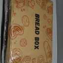 WOWLIVE Double Layer Bread Box for Kitchen Countertop, Large Bamboo Bread Storage Container for Homemade Bread, Farmhouse Bread Holder for Kitchen Counter Cabinet, Pantry, Cupboard (Black, Medium)