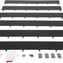6 Pack Steel Lawn Edging Steel Landscape Edging 40 x 8.46 Inch Steel Landscape Garden Edging Border Metal Divider for Landscaping Lawn Garden Flowerbed, Black