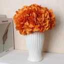 64 PCS Hydrangea Artificial Flowers - Faux Hydrangeas Fall Silk Flowers Heads with Stems for Wedding Centerpiece Home Garden Baby Shower Party Decoration (Orange)