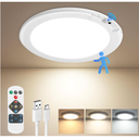 Auncko 1 Pack Rechargeable Ceiling Light, Closet Lights Motion Sensored, Battery Powered Ceiling Light with Remote No Wiring, Wireless Ceiling Lights for Stairs, Garage, Hallway, Porch, Pantry, Shed, (No Remote Control)