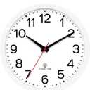 AKCISOT Atomic 10 Inch Wall Clock, Analog Indoor Battery Operated Clock for Kitchen Bedroom Office Classroom Living Room (White)