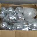 The Dreidel Company Mirror Disco Ball 36Pack Variety of Sizes, Silver Hanging Ball with Attached String for Ring, Reflects Light, Fun Party Home Bands Decorations