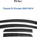 IG Window Visors Fit for 2007-2014 Toyota FJ Cruiser, Out-Channel Rain Guards Vent Wind Deflectors 4PC, Car Accessories for 07-14 FJ Cruiser