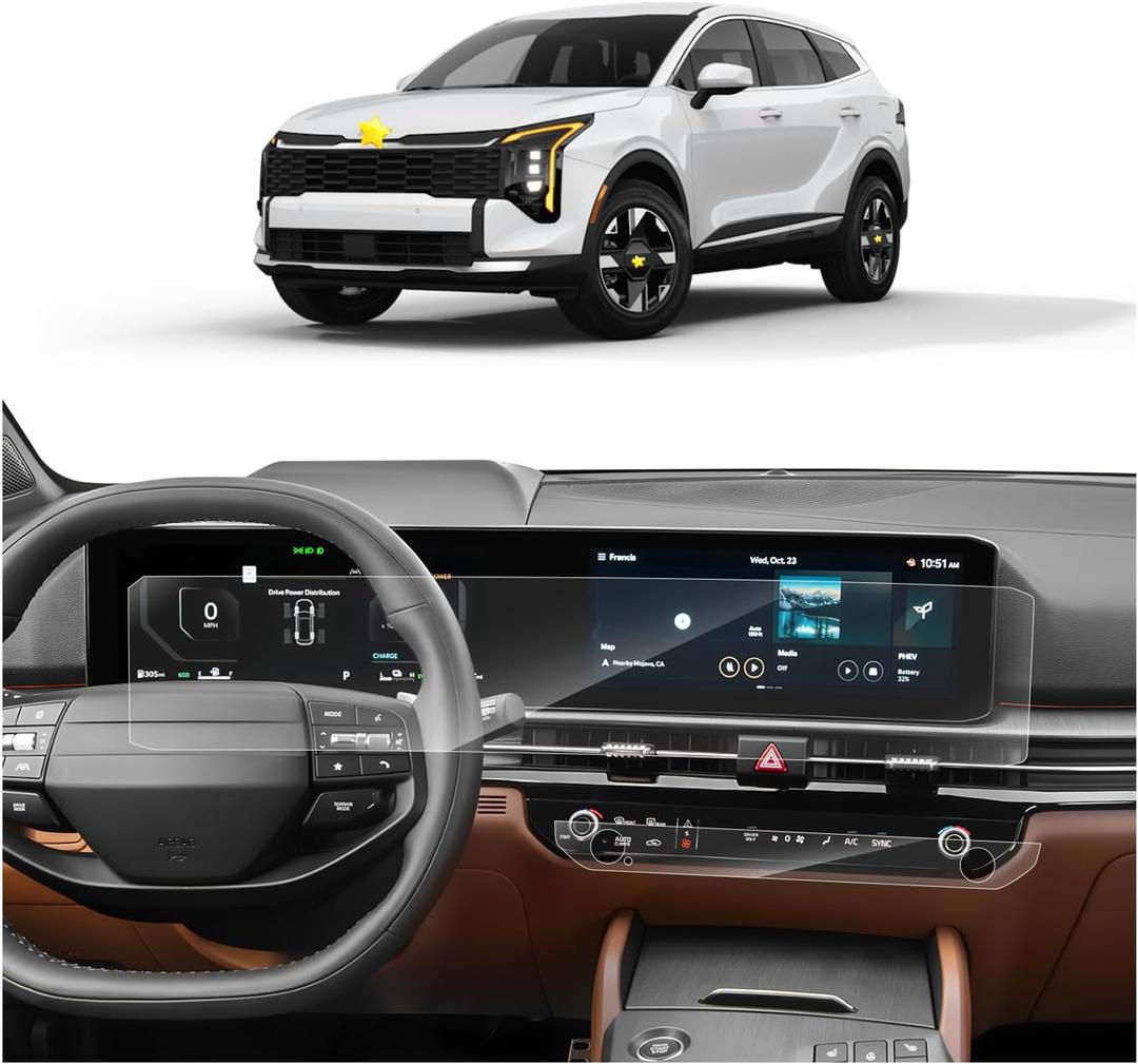 SKTU 4Pcs for 2026 Kia Sportage Screen Protector for 2026+ Kia Sportage (LX/EX/X-Line/SX/SX Prestige/X-Pro Prestige) Navigation & Air Conditioning Touchscreen Kia Sportage 2026 Accessories [Ultra Clear, Anti-Scratch&Glare]