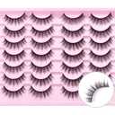 Natural LashesCat Eye Lashes Wispy False Eyelashes Short - 14 Pairs, G80
