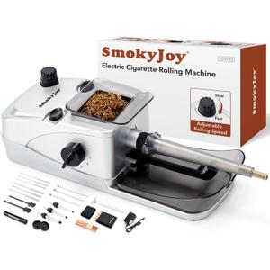 Cigarette Rolling Machine, Electric Pre Roll Machine, Automatic Preroll Cone Loader Filler Roller Filling Packer Stuffer with Pre Rolled Holder, Smell Proof Case, Grinder