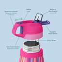 Ottle Cove Cruiser Stainless Steel Water Bottle - 24 oz Insulated Flask with Leak Proof Lid BPA-Free - Reusable Gym Water Bottle for Travel, Camping & Sports - Candy Stripes Allover