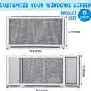 Treela 6 Pack Expandable Window Screens for House Adjustable Pre Framed Windows Replacement Horizontal 10" H x 19" - 36" W White Mobile Home Mesh Net Dust Protector for Basement House