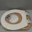 Bemis 500EC Durable Wood Toilet Seat with Easy Clean Hinges, Made in USA, Round, Biscuit