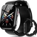 YHE Smart Watch Blood Pressure, 1.95'' Blood Pressure Watch with Air Pump Cuff, Blood Pressure Monitor for Sleep and Sports Tracking for Android iOS Supports Data Sharing, Reminder Monitoring, Black