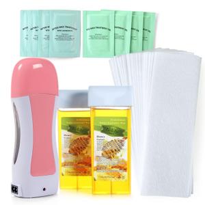 Roller Waxing Kit Roll on Wax Kit Wax Heater Depilatory Wax Roller Kit for Hair Removal for Women Men Sensitive Skin At Home Wax Machine (3.53 Ounce (Pack of 2))