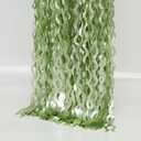 4 Pack Sage Green Wavy Metallic Tinsel Foil Fringe Curtains 3.3x6.6 Feet - Light Green Foil Streamers Backdrop Photo Booth Props for Birthday Wedding Christmas Party Decorations